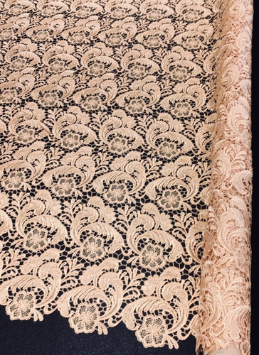 Imagen 2 de 8 de Guipiure De Seda -floral Dorado - Importado Mariages Sedería