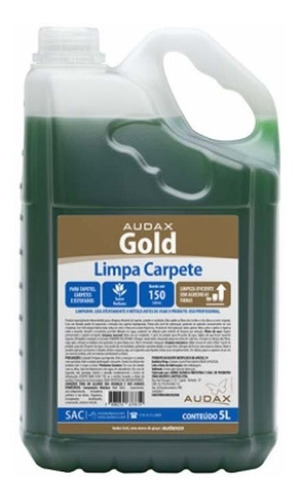 1 Bombona Limpa Carpete E Tapetes 5 Litros Gold Audax (1und)