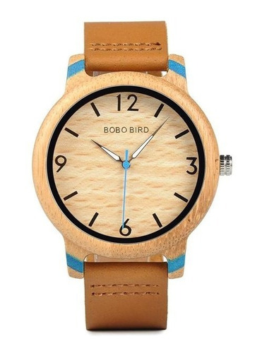 Reloj De Madera Bobo Bird Gq022 -2 Bambú 44 Mm Con Caja