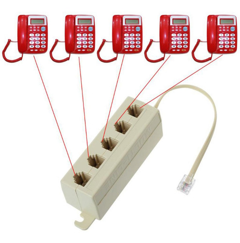 Teléfono Rj11 Línea Macho A Hembra Jack Splitter /