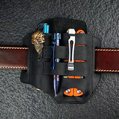 VIPERADE PJ13 EDC Funda de cuero, funda de cuchillo de cinturón/funda de  cuero para linterna/funda de cuero multi-herramientas, hecha a mano, 3