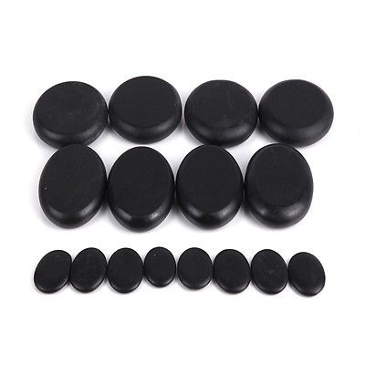 Imagen 2 de 6 de Piedras Calientes Del Masaje De 16pcs Fijaron La Roca Natura