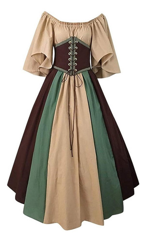 Vestido De Traje Renacentista Medieval De Talla Grande For