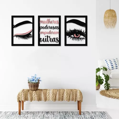 quadro decorativo designer de cílios e sobrancelhas decoração salão de  beleza