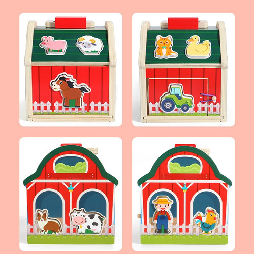 Juguete Encaje Granja Animales Madera Didactico Montessori