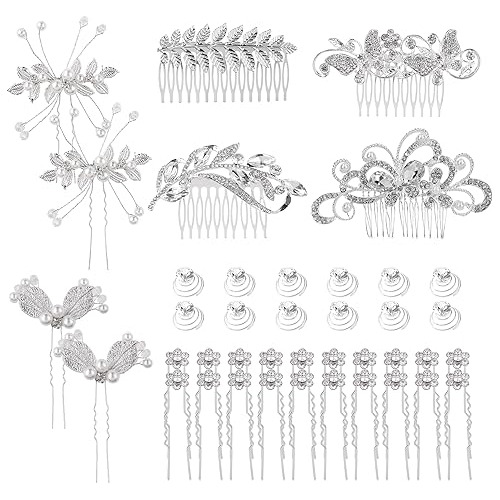 Cinaci 40 Pack Brillante Plata Rhinestone Mariposa 9tvrx