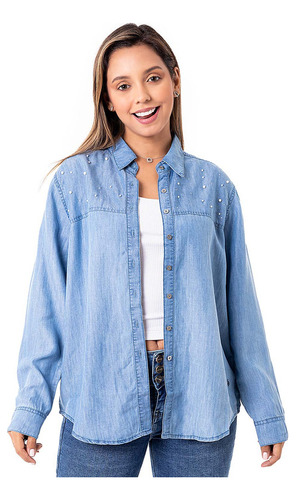 Blusa Denim Pionier Valthy Mujer