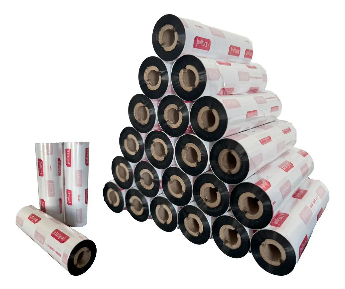 Kit 24 Un Ribbon Cera 110x74 Adegraf Preto Argox Zebra Elgin