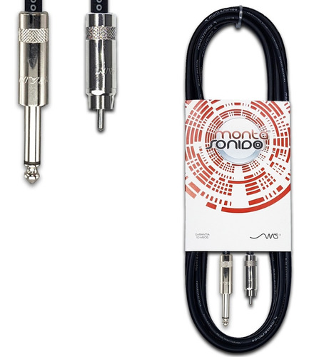 Cable Audio Plug Ts Mono A Rca Macho 3 Metros Mixer Consolas