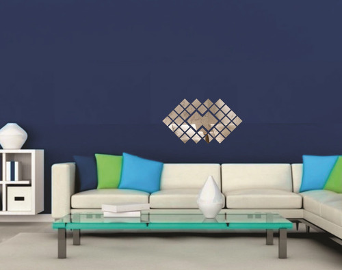 Imagem 6 de 9 de Espelho Decorativo Acrílico Enfeite Losangulo 39x70 Cm 38193