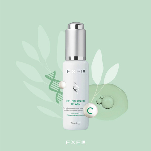 Serum Gel Biologico de ADN Vegetal con acido hialuronico y vitamina C EXEL rutina skincare facial 30ml