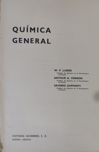 Química General, W. F. Luder Y Arthur A. Vernon