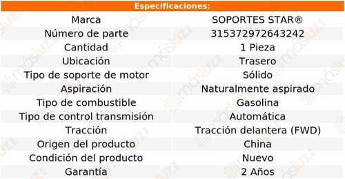 1) Soporte Motor Tras Accord 3.0lv6 98/00