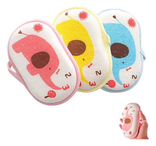 Bonita Esponja De Baño Para Bebés De 3 Piezas
