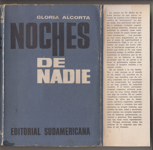 1962 Atipicos Gloria Alcorta Noches De Nadie 1a Edicion Raro