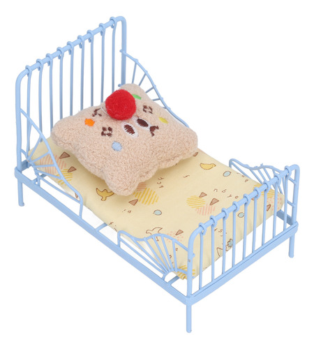Cama Metálica Doll House 1:12 Con Estructura En Miniatura, B