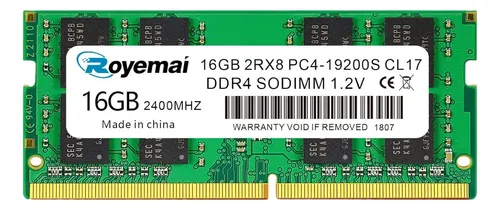 Memoria16gb Sodimm, Ddr4-2400mhz Pc4-19200 Cl17 2rx8 1.2v