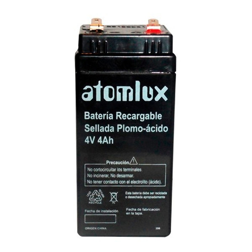 Bateria De Gel Recargable Atomlux 4404 4v 4ah