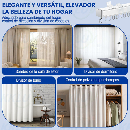 Riel De Cortina Ajustable Barra De Cortina A Maximo 1.5m