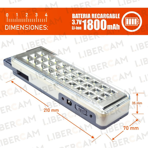 Imagen 8 de 10 de Pack X 4 Luces Luz De Emergencia 30 Leds Slt 15hrs Autono