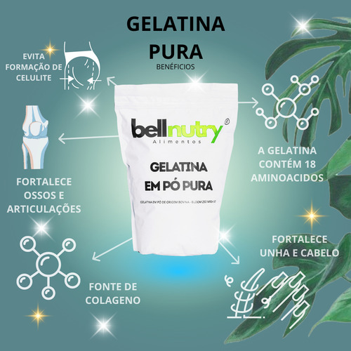 Gelatina Colageno Pura Sem Sabor Bovina 500g Bellnutry