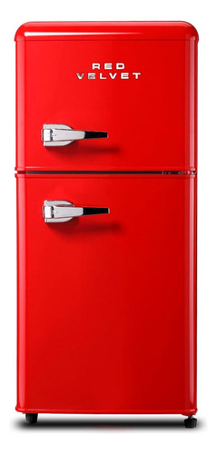 Frigobar 2 Puertas Retro102l Termostato Ajustable Red Velvet Color Rojo