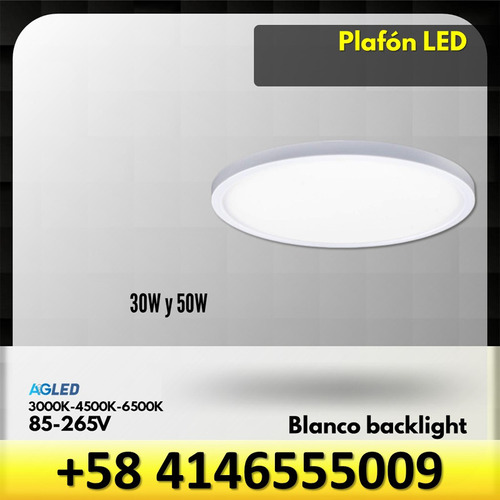 Plafon Led 50w Blanca 6000k 85-265v 50cm Backlight