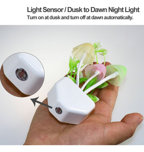 Paquete De 2 Luces Nocturnas Con Sensor Led, Forma De Hongo