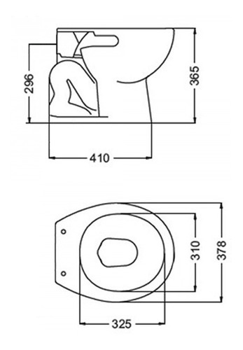 Imagen 2 de 6 de Juego Baño Ferrum Andina Inodoro Corto Bidet 3