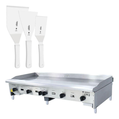 Chapa 150cm Gás 18mm Lisa Inox Cg150 E Espátulas - Venâncio