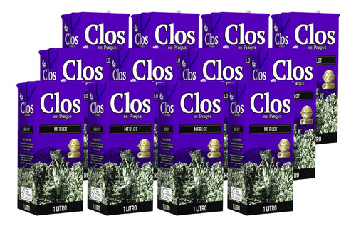 Vino Merlot Clos De Pirque 1 L Pack 12 Und