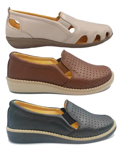 comprar Kit De 3 Pares Zapato Dama Cómodo Suave Pie Diabético 445