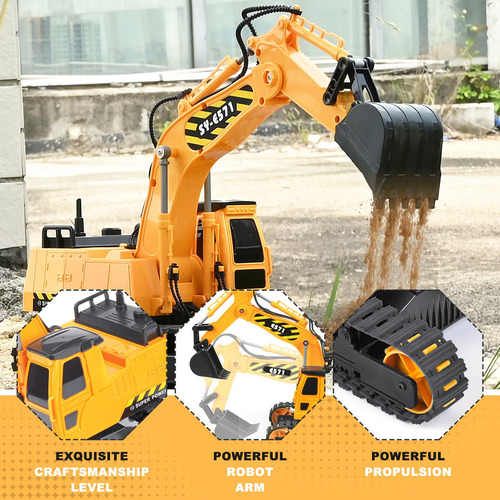 Juguete Maquina Excavadora Radio Control Niños Navidad 10