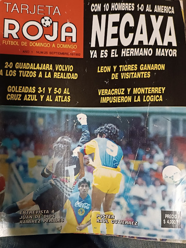 Revista Futbol Tarjeta Roja # 25 Poster Raul Gutierrez