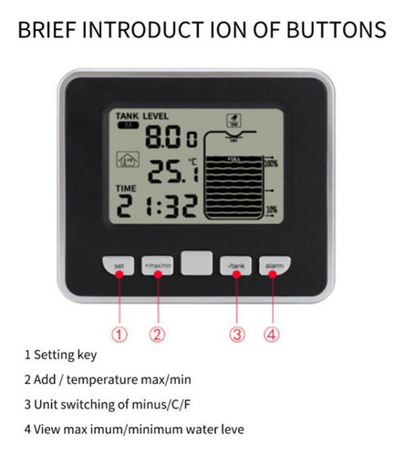 Medidor Ultrasónico De Nivel De Tanque De Agua, Sensor De