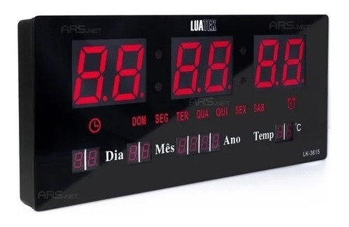 Imagem 2 de 9 de Relógio De Parede Led Digital Termômetro - Para Escritórios