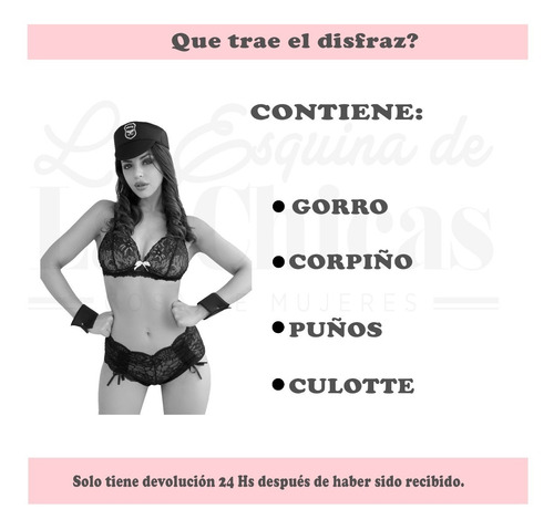 Imagen 7 de 10 de Disfraz Disfraces Dama Mujer Policia 4bidden