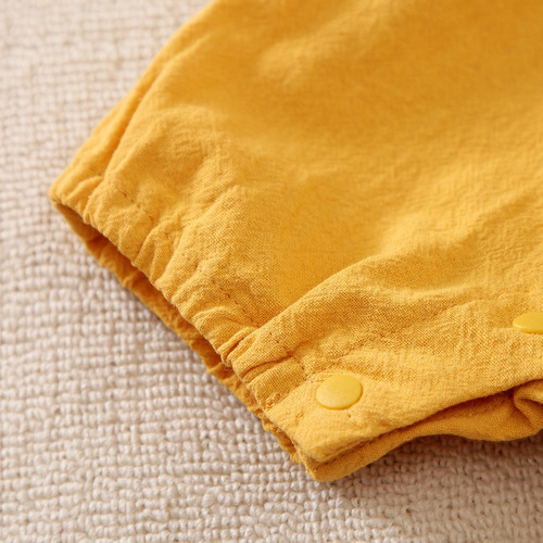 Mameluco Tierno Para Bebé Con Tela Cómodo Mono De Verano Amarillo 0-3 M Lisa