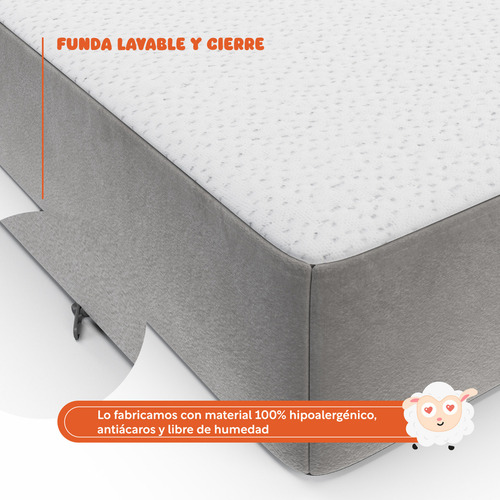 Colchon Individual 100 Cm Colchoneta Plegable Con Maleta Color Blanco