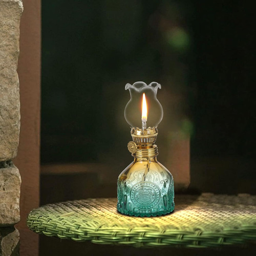 Lámpara De Aceite De Queroseno De Vidrio De Color Degradado
