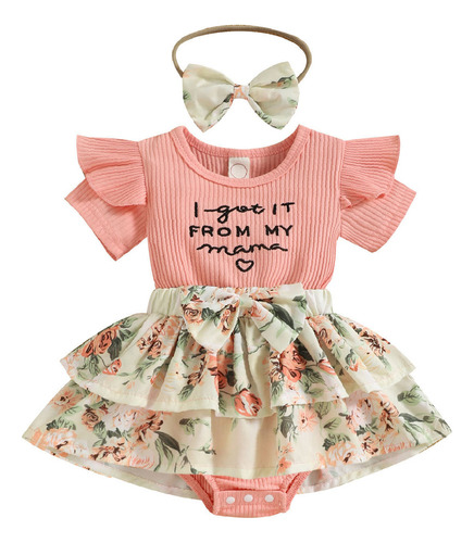 Moda Para Niñas, Con Bonitos Volantes Y Estampado De Flores,