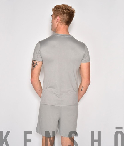 Imagen 7 de 8 de Pijama Short Parejas Gris Nueva Algodón Cómoda Fpx
