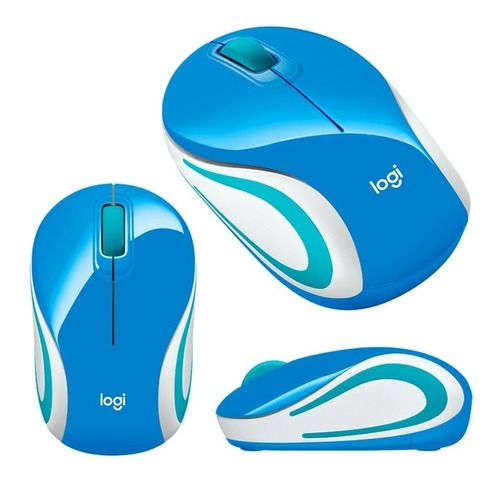 Logitech M187 Mini Mouse Inalámbrico Refresh Azul 