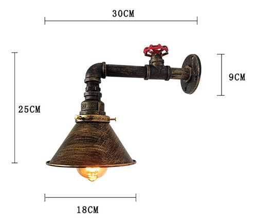 Lámpara De Mesa De Pared Rústica Industrial Vintage Steampun