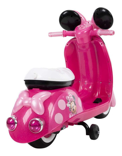 Montable Moto Vespa Minnie Mouse 6v Color Rosa Mate