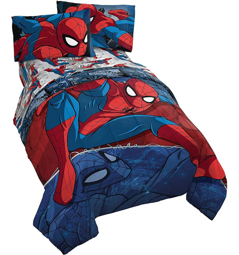 Marvel Spiderman Burst 4 Piezas El Juego De Camas Indiv...