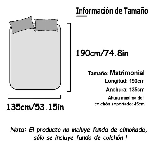 Cubre Colchón Impermeable Protector Fundas Matrimonial