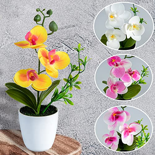 Xonor 4pcs Flores De Orquídea Artificial Mini Orquídeas Fals