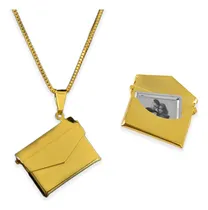 Comprar Kit Colar Carta Envelope Relicário + Carta Personalizada