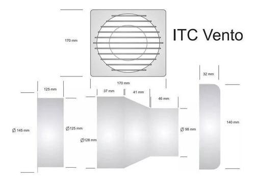Imagem 5 de 6 de Exaustor De Ambientes Banheiros Itc Vento Com Adaptador 18w